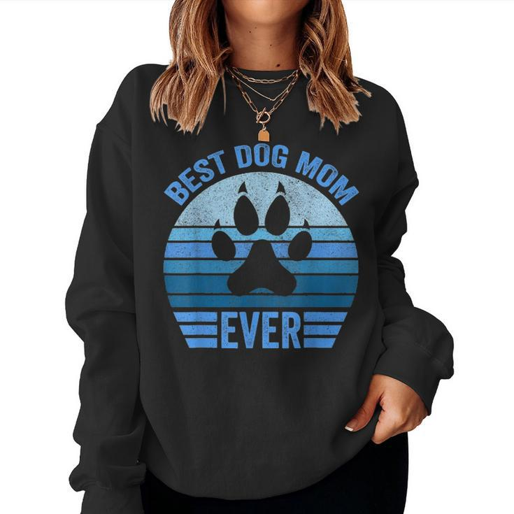 Funny Mothers Day Best Dog Mom Ever Cute Son Daughter Women Crewneck Graphic Sweatshirt