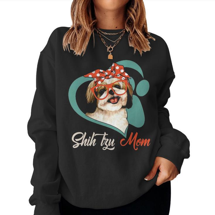 Funny Shih Tzu Mom Gift For Dog Lover Mothers Day Gift Women Crewneck Graphic Sweatshirt