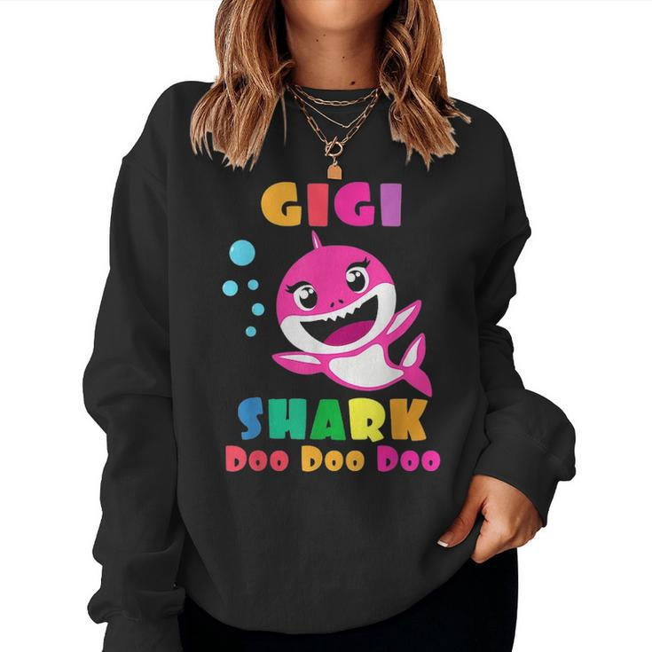 Gigi Shark  Funny Mothers Day Gift For Womens Mom Women Crewneck Graphic Sweatshirt