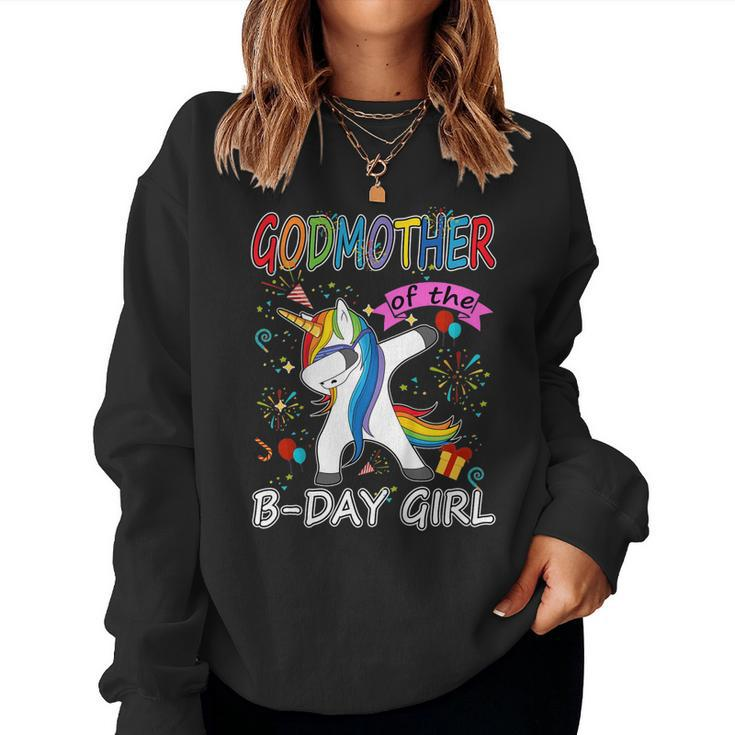 Godmother Of The Birthday Girl Unicorn Dabbing Party Tshirt Women Sweatshirt