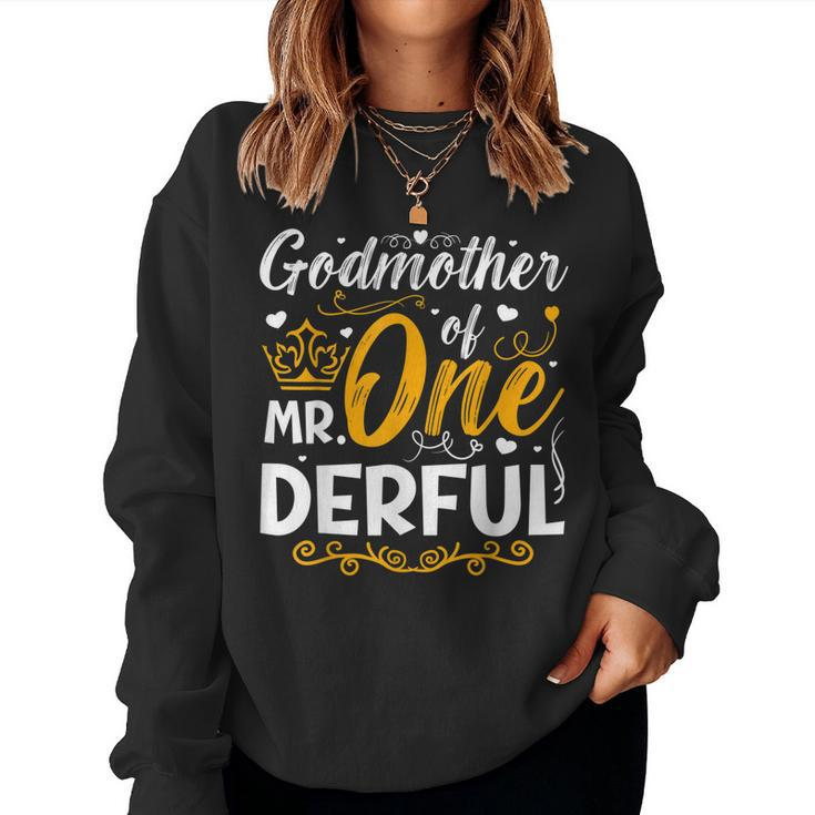 Godmother Of Mr One Derful Party Family 1St Birthday Women Sweatshirt