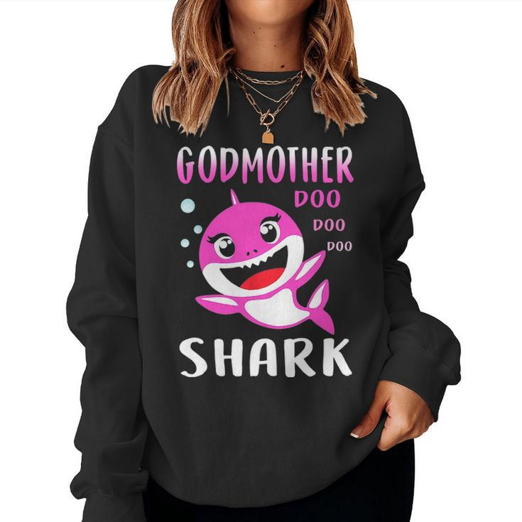 Godmother Shark Doo Doo Christmas Mothers Day Gifts Women Crewneck Graphic Sweatshirt