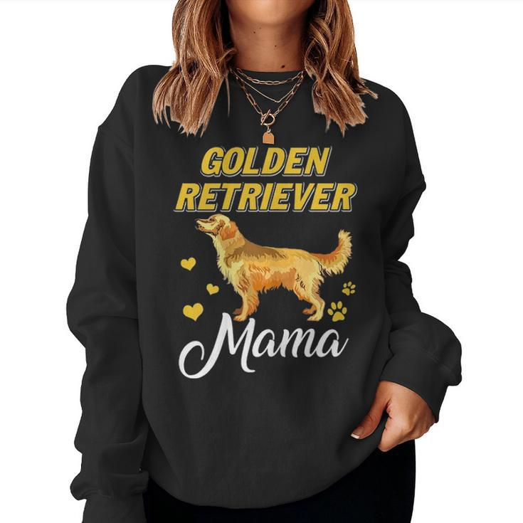 Golden Retriever Mama  Dog Mom Mother Women Crewneck Graphic Sweatshirt