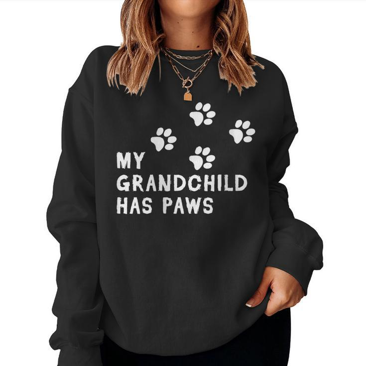 Womens My Grandchild Has Paws Dog Fur Parent Women Sweatshirt