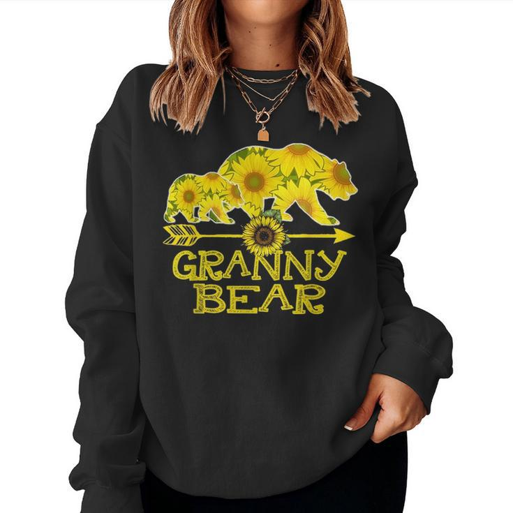 Granny Bear  Bear Sunflower Mother Father Gifts Women Crewneck Graphic Sweatshirt