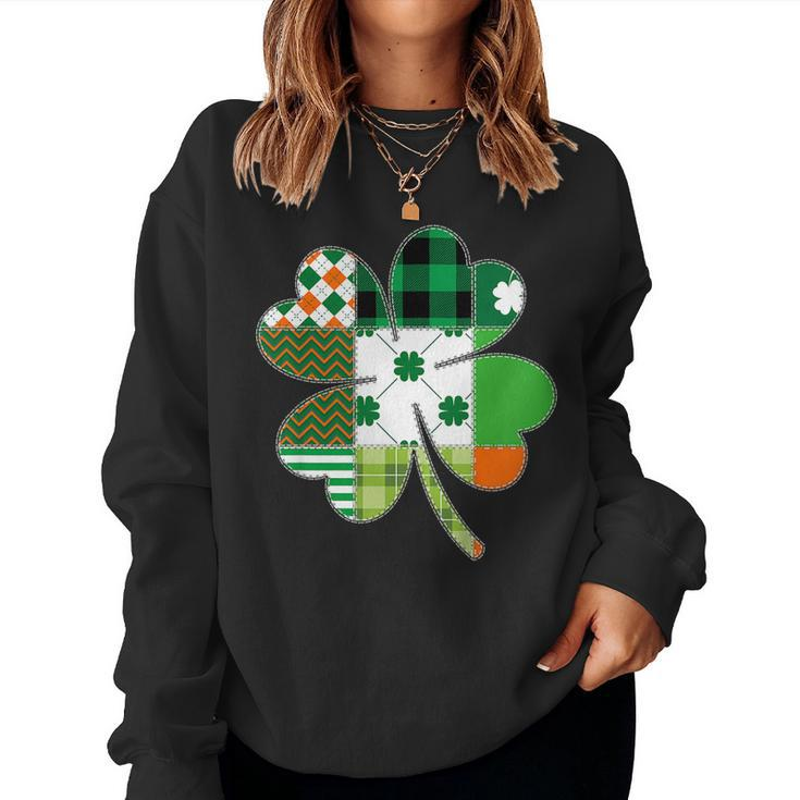 Green Plaid St Patricks Day Shirt Girls Shamrock Womens Women Sweatshirt