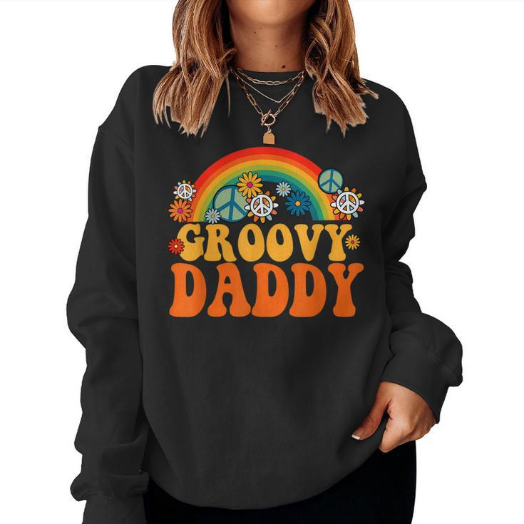 Groovy Daddy Tie Dye Hippie Rainbow Matching Family Women Sweatshirt