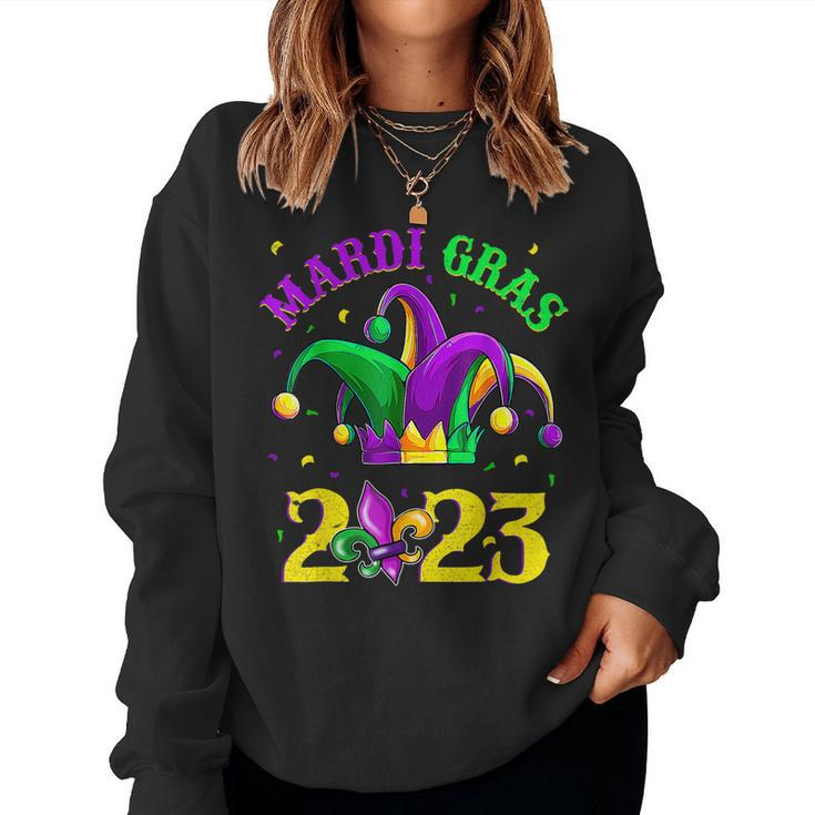 Happy Mardi Gras 2023 Jester Outfit Kids Girl Boy Men Women Women Crewneck Graphic Sweatshirt