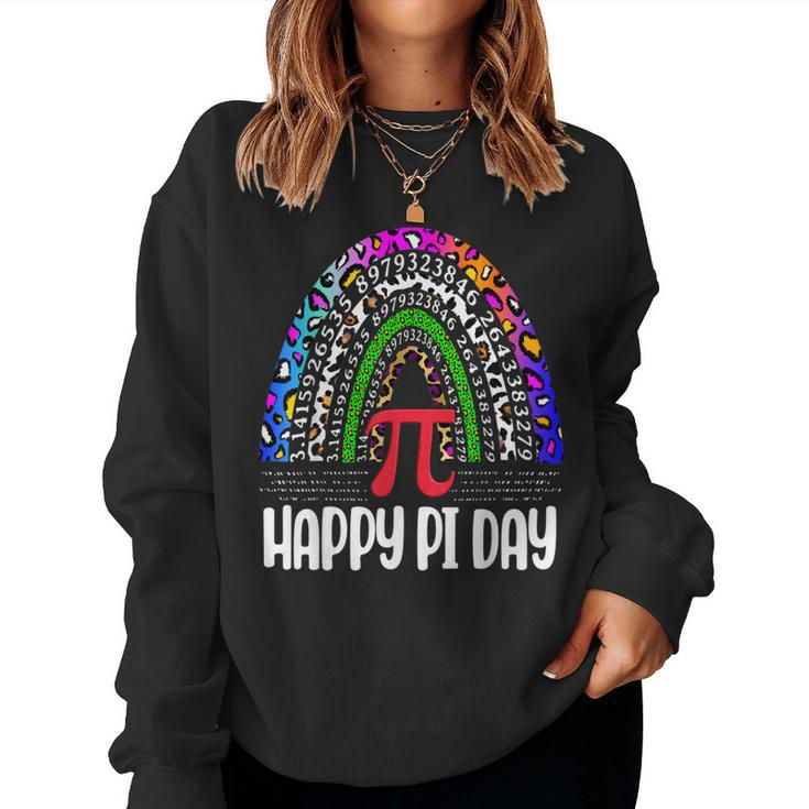 Happy Pi Day Leopard Rainbow Math Teacher Boys Girls Funny  V3 Women Crewneck Graphic Sweatshirt