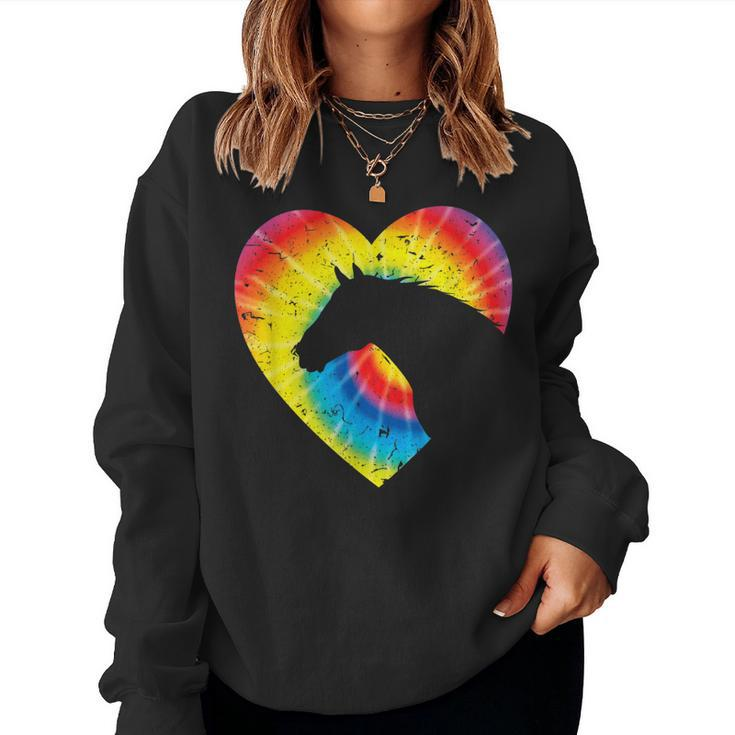 Horse Heart Silhouette For Cowgirl Equestrian Graphic Print Women Sweatshirt