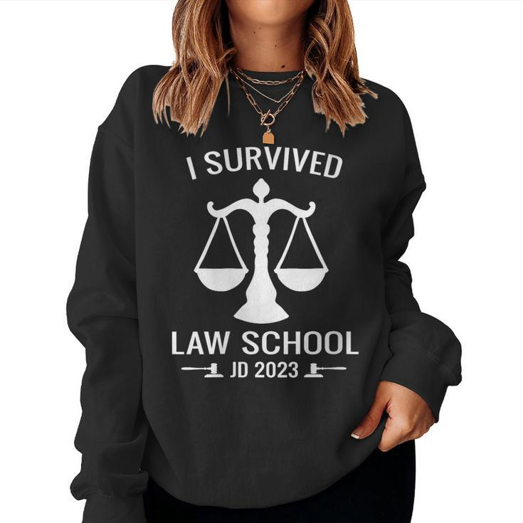 I Survived Law School Jd 2023 Law School Graduation Graduate  Gift For Womens Women Crewneck Graphic Sweatshirt