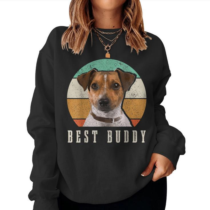 Jack Russell Dad Terrier Mom Best Buddy Retro Vintage Dog Women Sweatshirt