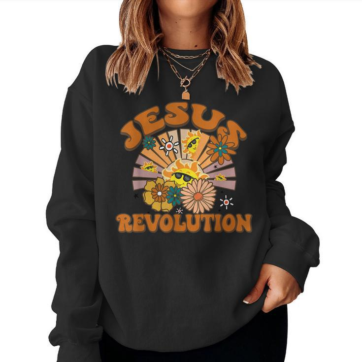 Jesus Revolution Christian Retro Groovy Boho Women Sweatshirt