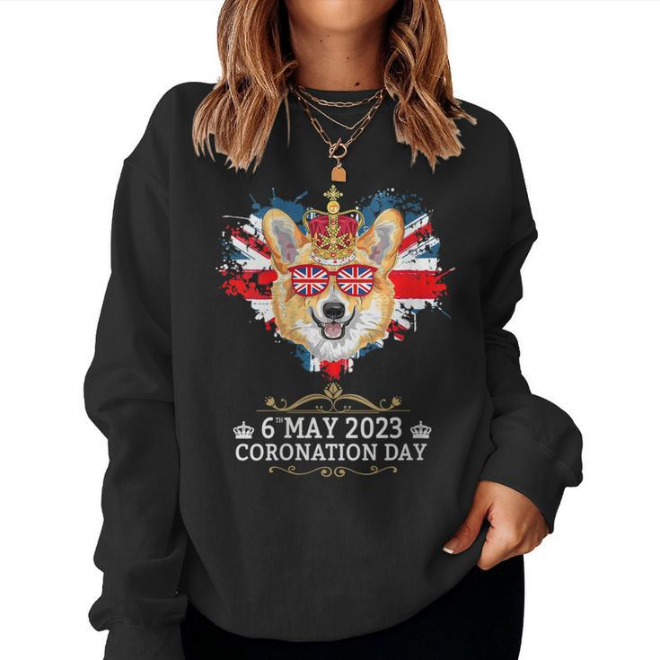 Womens Kings Coronation 2023 Union Jack Kids & Coronation Corgi Women Sweatshirt