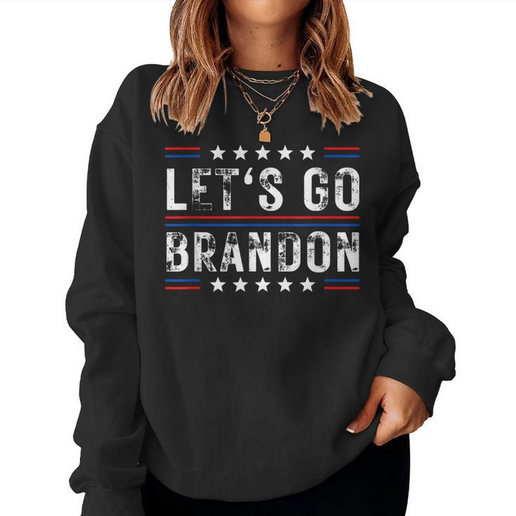 Lets Go Brandon  Funny Trendy Sarcastic Lets Go Brandon  Women Crewneck Graphic Sweatshirt