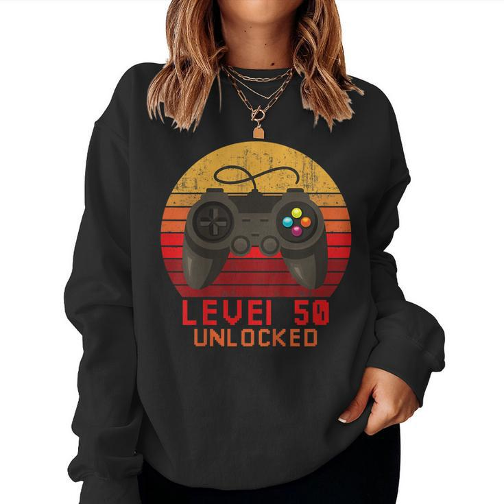 Level 50 Unlocked T Shirt Video Gamer 50Th Birthday Women Sweatshirt