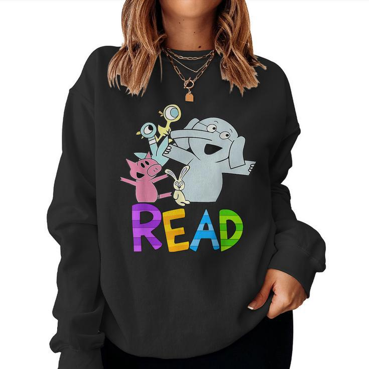 Library Teacher Read Book Club Piggie Elephant Pigeons Women Sweatshirt