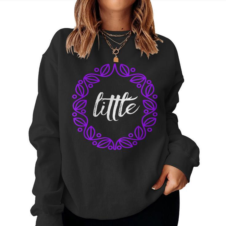 Little Sorority Sister Purple And White Women Sweatshirt