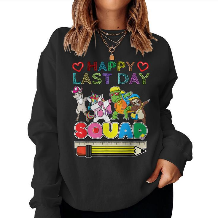 Llama Unicorn Trex Dinosaur Sloth Dabbing Squad Women Sweatshirt