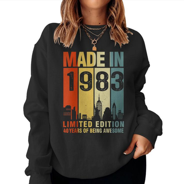 Womens Made In 1983 Limited Edition 40 Years Of Being Awesome Women Sweatshirt