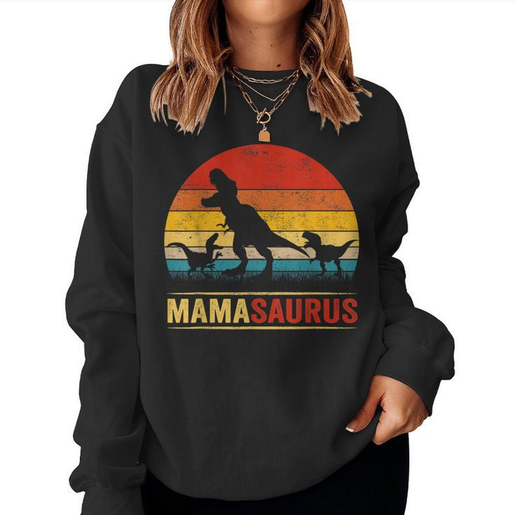 Mama Dinosaur T Rex Mamasaurus 2 Kids Family Matching Women Sweatshirt