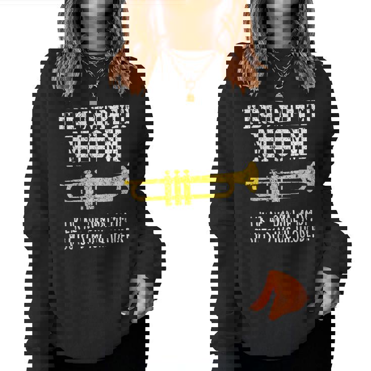Marching Band Funny Trumpet Mum Women Crewneck Graphic Sweatshirt