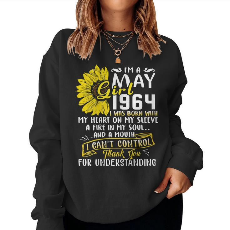 Im A May Girl 1964 Sunflower 55Th Birthday Women Sweatshirt