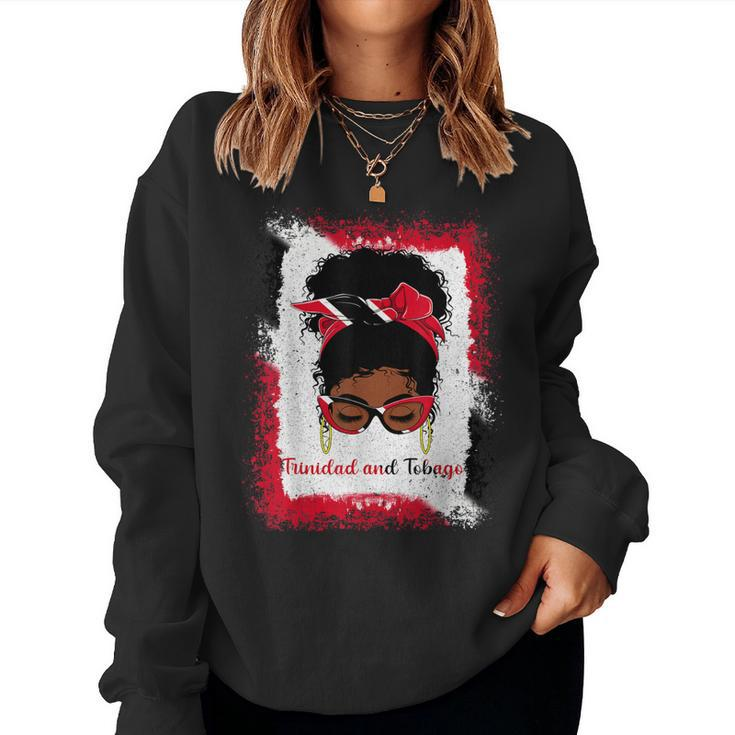 Messy Bun Trinidad And Tobago Flag Womens Woman Girl Women Sweatshirt
