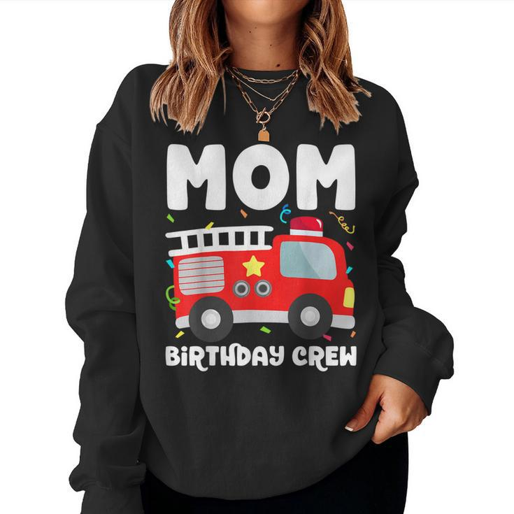 Mom Birthday Crew Fire Truck Party Firefighter Mommy Mama  Women Crewneck Graphic Sweatshirt