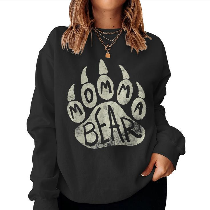 Momma Bear - Mama Bear Paw Print - Mothers Day Mom  Women Crewneck Graphic Sweatshirt