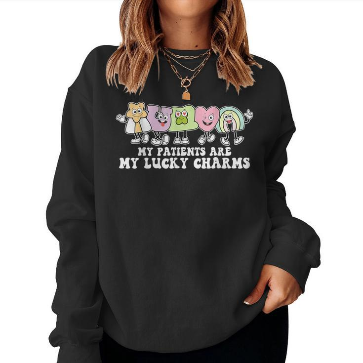 My Patients Are My Lucky Charms St Patricks Day Nurse Squad  V2 Women Crewneck Graphic Sweatshirt