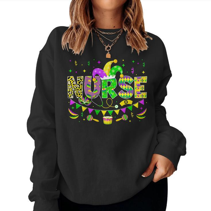 Nurse Lover Funny Mardi Gras Carnival Party Women Men   Women Crewneck Graphic Sweatshirt