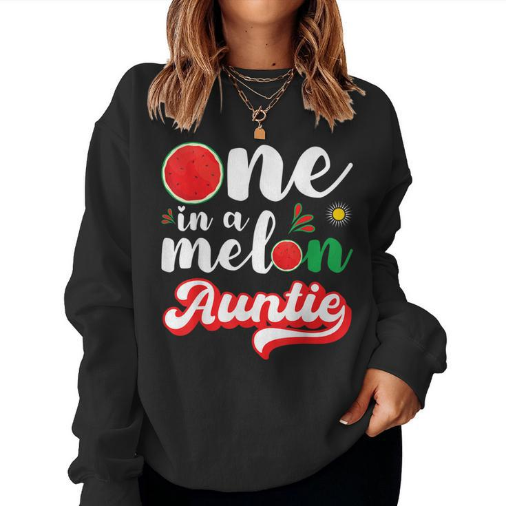 One In A Melon Auntie Watermelon Family Matching Women Sweatshirt