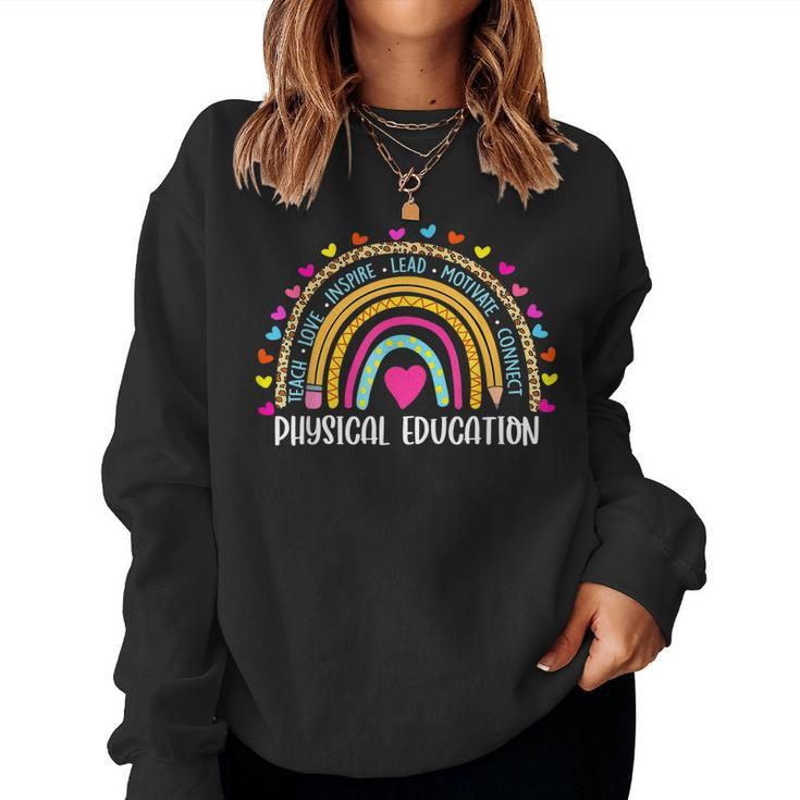 Pe Teacher Boho Rainbow Physical Education Teacher Women Sweatshirt