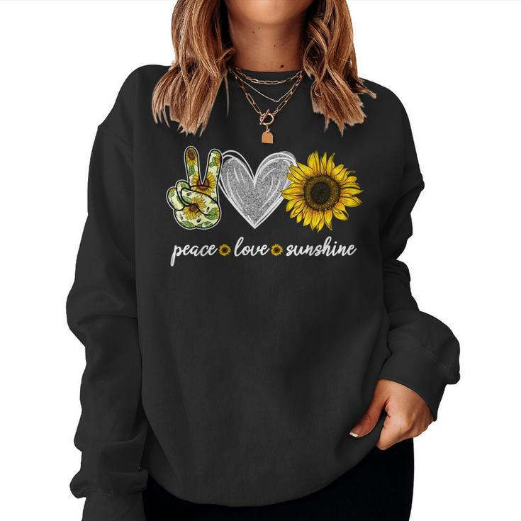 Peace Love Sunshine Sunflower Hippie Sunflower Lover Women Sweatshirt