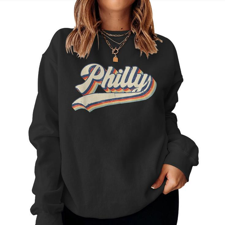 Philly Sports Name Vintage Retro Gift Men Women Boy Girl  Women Crewneck Graphic Sweatshirt