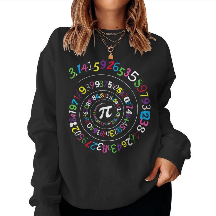 Pi Day Spiral Pi Color Numbers Teacher Student Sweatshirt