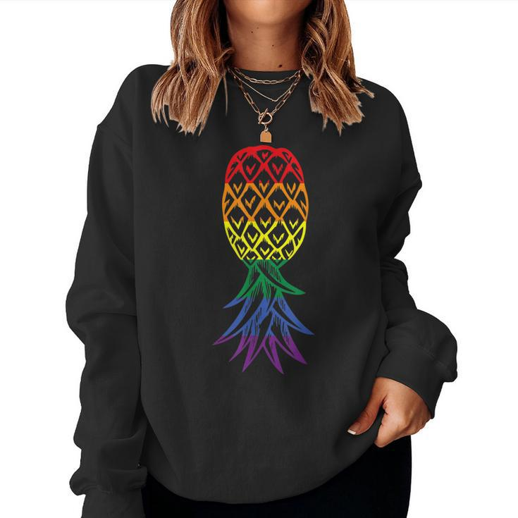 Pineapple Upside Down Rainbow Lgbt Singer Women Sweatshirt