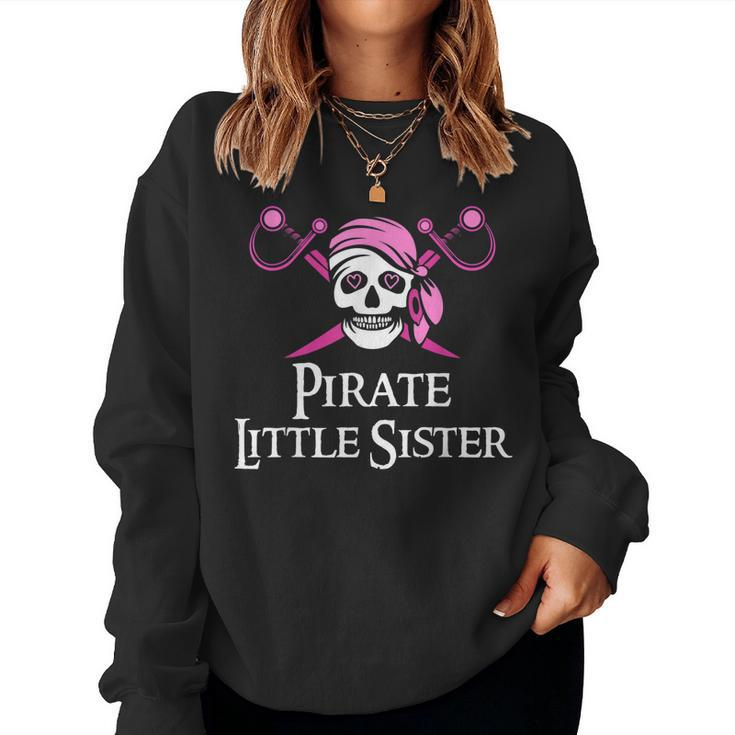 Pink Pirate Little Sister Skull And Crossbones Flag Sweatshirt