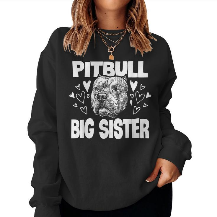 Pit Bull Big Sister Matching Family Dog White Women Sweatshirt