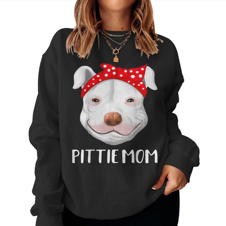 Pitbull Dog Lovers Pittie Mom Mothers Day Pit Bull  Women Crewneck Graphic Sweatshirt