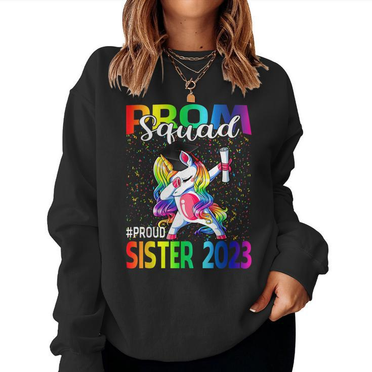 Prom Squad Proud Sister Class Of 2023 Unicorn Women Sweatshirt
