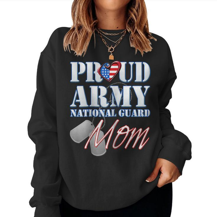 Proud Army National Guard Mom Usa Heart Shirt Women Sweatshirt