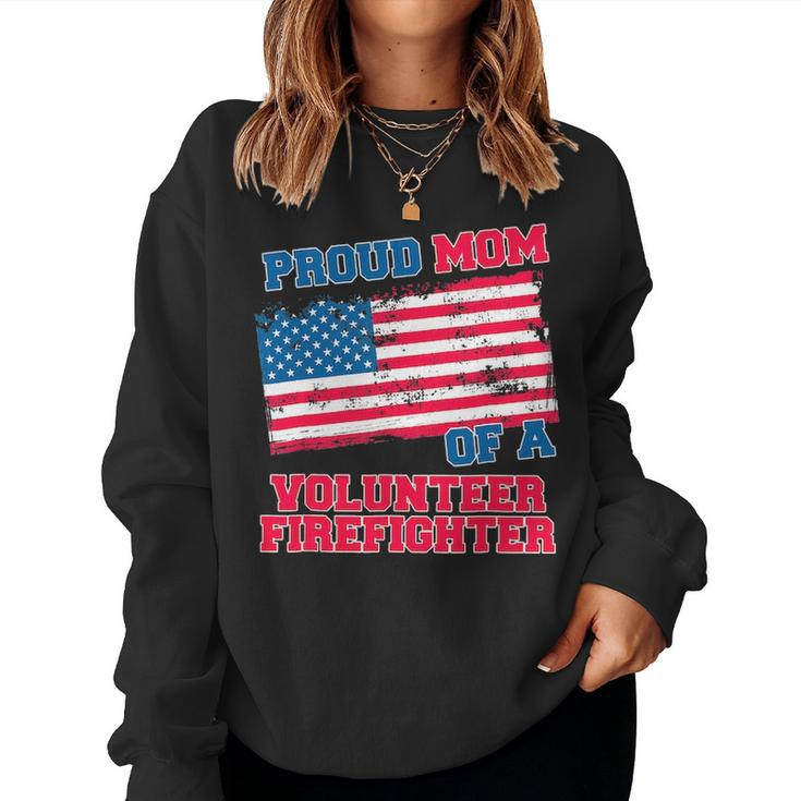 Proud Mom Of A Volunteer Firefighter Women Crewneck Graphic Sweatshirt