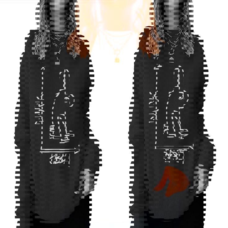 Rabbit Or Duck Wildlife Animal Diptych Rabbit Women Sweatshirt