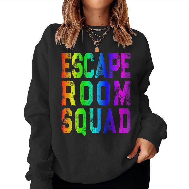 Rainbow Escape Room Squad Matching Escape Room Group Women Sweatshirt