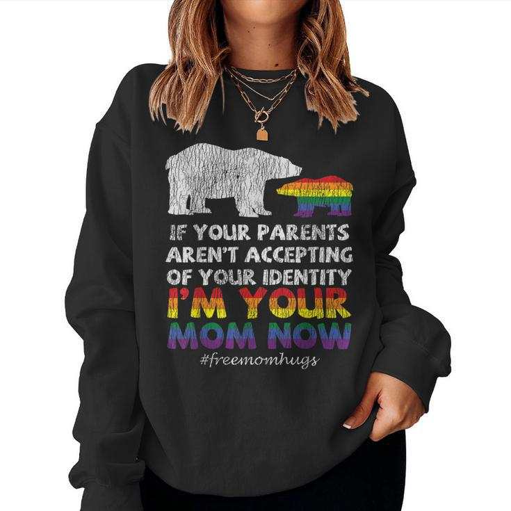 Rainbow Mama Bear Im Your Mom Proud Family Gay Lgbtq Mother  Women Crewneck Graphic Sweatshirt