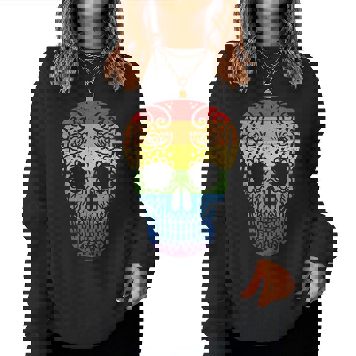 Rainbow Sugar Skull Day Of The Dead LGBT Gay Pride Flag Tank Top Rainbow Sugar Skull Day Of The Dead LGBT Gay Pride Flag Tank Top