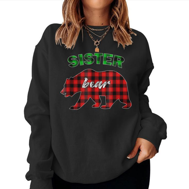 Red Green Plaid Sister Bear Matching Family Pajama Women Sweatshirt