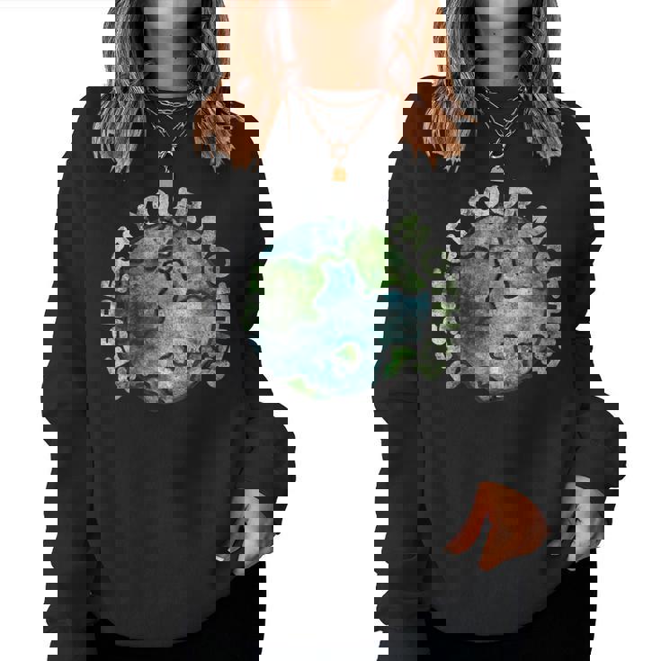 Respect Your Mother Vintage Earth Day Women Crewneck Graphic Sweatshirt Respect Your Mother Vintage Earth Day Women Crewneck Graphic Sweatshirt